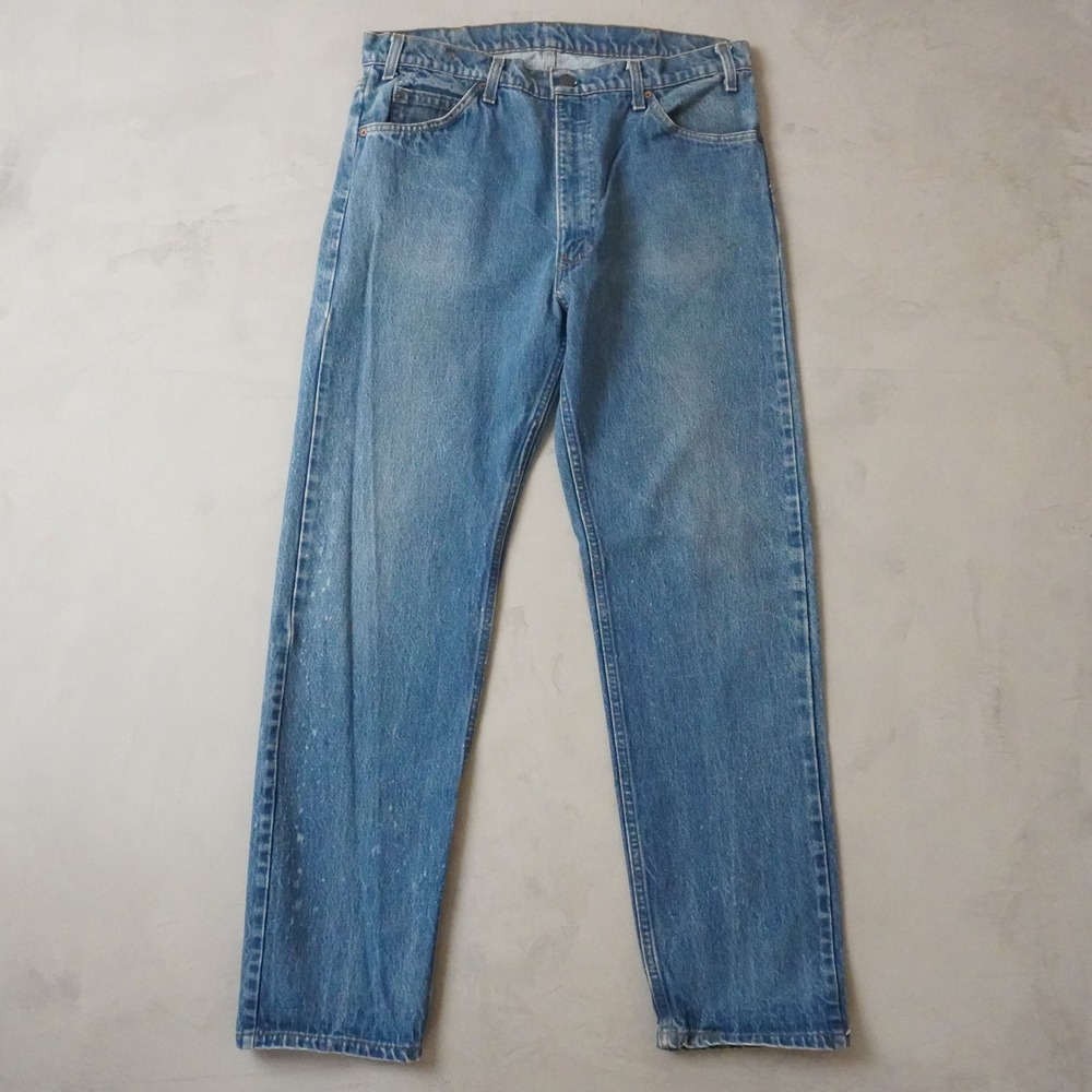 Vintage Levis 505 Jeans 36x32 90s Blue Orange Tab Straight Leg Denim USA